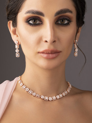 RUBANS Copper Gold-plated Rose Gold Jewellery Set(Pack of 1)