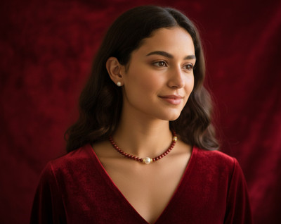 Mohini enterprises Mother of Pearl Gold-plated Red Jewellery Set(Pack of 1)