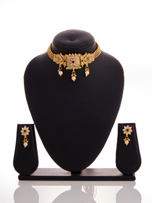 SSS ARTS Brass Gold-plated Gold Jewellery Set(Pack of 1)
