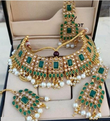 Manmohini Alloy Gold-plated Gold Jewellery Set(Pack of 1)