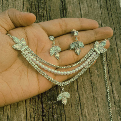 Gorgeous Gems Alloy Silver Silver Jewellery Set(Pack of 3)