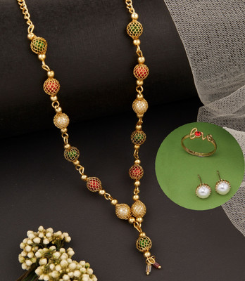 Jewel WORLD Brass, Alloy Gold-plated Multicolor Jewellery Set(Pack of 1)