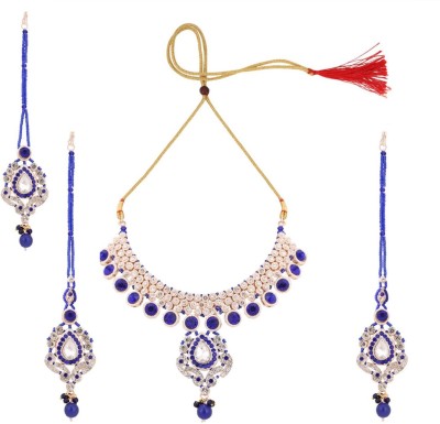 Styylo Jewels Brass Gold-plated Blue Jewellery Set(Pack of 4)