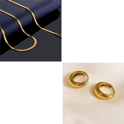 MAATRCHAAYA Stainless Steel Gold-plated Gold Jewellery Set(Pack of 2)