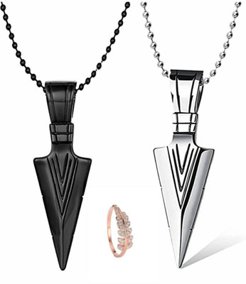mattrachaya Brass, Copper, Alloy, Stainless Steel Titanium, Copper, Sterling Silver, Gold-plated, Silver Silver, Rose Gold, Black Jewellery Set(Pack of 3)