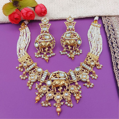 NANDAI Dori, Alloy Gold-plated Gold, White Jewellery Set(Pack of 1)