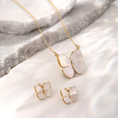 Cierra Alloy Gold-plated White Jewellery Set(Pack of 3)