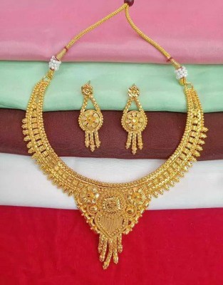 Pradarshan Brass Gold-plated Gold Jewellery Set(Pack of 2)