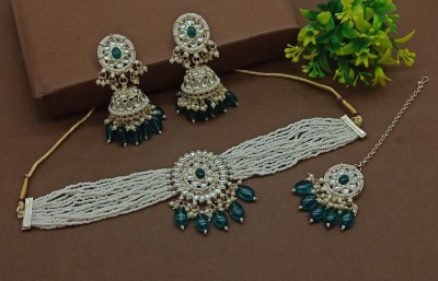 Aashish Imitation Alloy Gold-plated Turquoise Jewellery Set(Pack of 4)