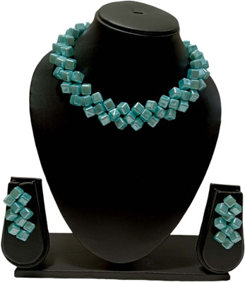 UTTARAI Alloy Gold-plated Blue Jewellery Set(Pack of 1)