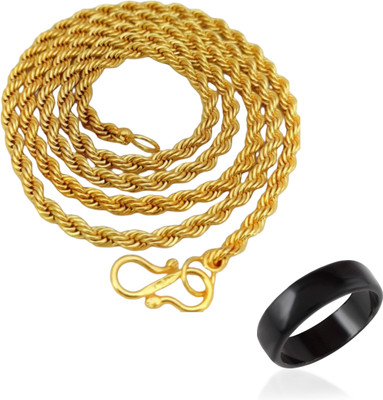 house of common Brass, Alloy Gold-plated, Titanium Black, Gold Jewellery Set(Pack of 2)