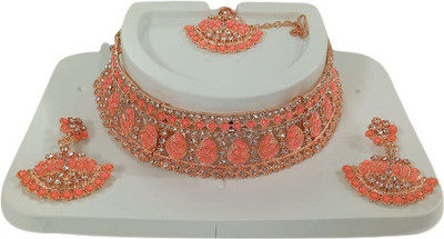 Shield plus Alloy Pink Jewellery Set(Pack of 1)
