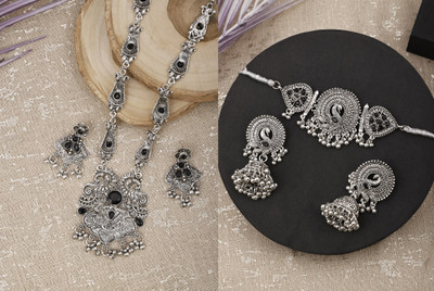 Opus Gems Alloy Black, Silver Jewellery Set(Pack of 2)