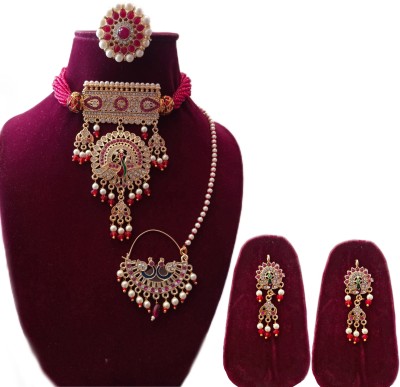 SHIRISHA Brass Gold-plated Multicolor Jewellery Set(Pack of 1)