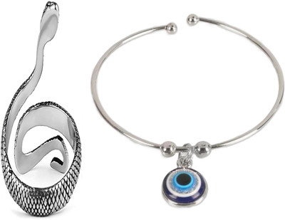 Neerajyoti Metal Silver, Silver, Blue Jewellery Set(Pack of 2)