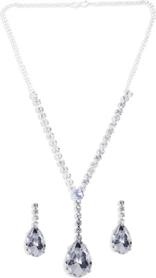 Velvet Jewelz Alloy Silver Blue Jewellery Set(Pack of 1)