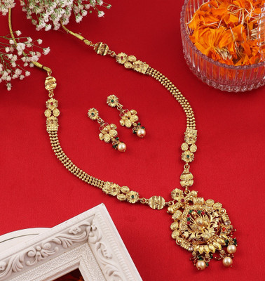 MANSIYAORANGE Copper Gold-plated Multicolor Jewellery Set(Pack of 3)