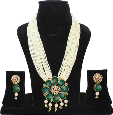 Nifty Mother of Pearl Gold-plated Green Jewellery Set(Pack of 3)
