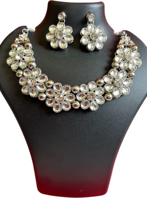 shree sawariya Oxidised Silver Silver White Jewellery Set(Pack of 1)