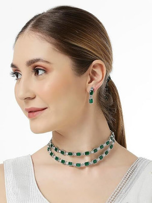 EIT Collection Alloy Silver Green, White Jewellery Set(Pack of 3)