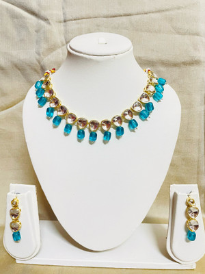 Fashion Paradise Alloy Gold-plated Turquoise Jewellery Set(Pack of 1)