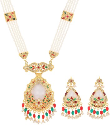 Rhosyn Brass, Stone, Mother of Pearl, Alloy Gold-plated Multicolor Jewellery Set(Pack of 2)