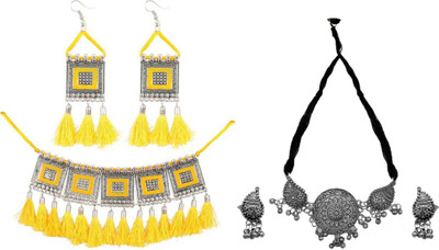 JMBW INTERNATIONAL Alloy Yellow, Silver, Silver Jewellery Set(Pack of 2)