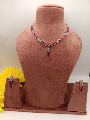 MEDALLION HOUSE Brass Red Jewellery Set(Pack of 1)