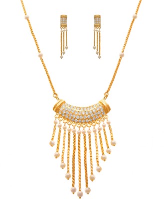 JFL - Jewellery for Less Copper Gold-plated Gold Jewellery Set(Pack of 2)