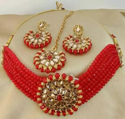 catalyst venture Alloy Gold-plated Ruby Red Jewellery Set(Pack of 1)