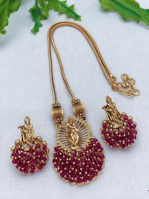 Joyful Alloy Red Jewellery Set(Pack of 1)