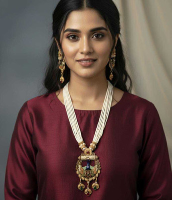 Primectrla Fab Brass Gold-plated Gold, Blue, Multicolor, White Jewellery Set(Pack of 3)