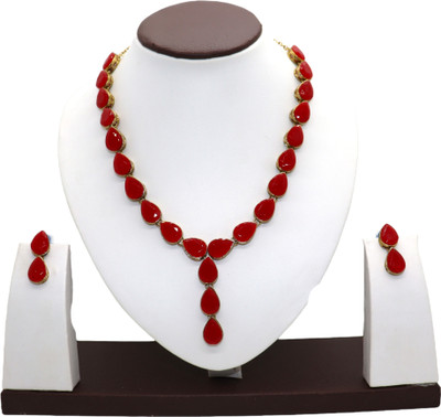 JN Handicraft Metal Copper Red Jewellery Set(Pack of 1)