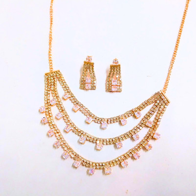 Ally Crafts Alloy Rose Gold Jewellery Set(Pack of 1)