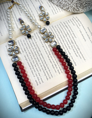 JN Handicraft Alloy Copper Red, Black Jewellery Set(Pack of 3)