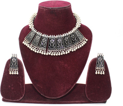 Shining Angel Alloy Silver Black Jewellery Set(Pack of 2)