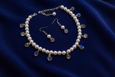 jewelnbeads Alloy White, Silver Jewellery Set(Pack of 1)