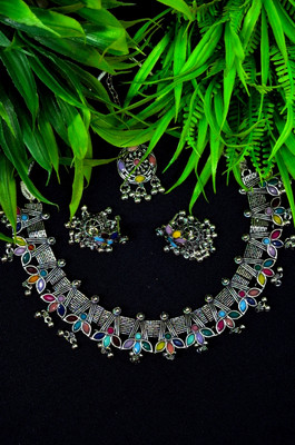 MDEnterprise Oxidised Silver Silver Jewellery Set(Pack of 1)
