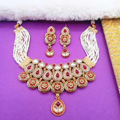 NANDAI Alloy Gold-plated Multicolor Jewellery Set(Pack of 1)