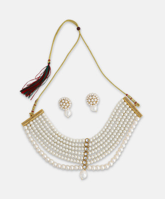 SOHI Alloy Gold-plated White Jewellery Set(Pack of 2)