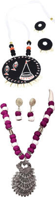 HOUSE OFF COMMON Oxidised Silver Multicolor, Multicolor Jewellery Set(Pack of 2)