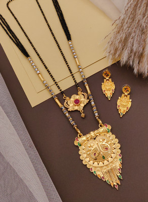 bhanu diam Alloy Gold-plated Gold, Black Jewellery Set(Pack of 1)