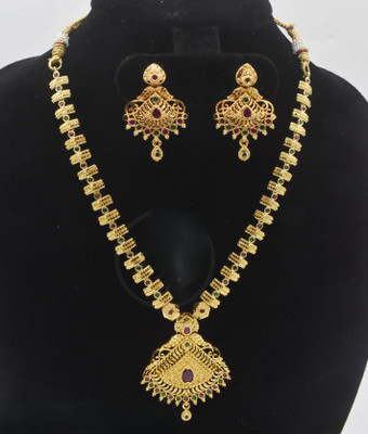 gvg Alloy Gold-plated Pink Jewellery Set(Pack of 2)