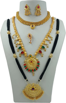 Swaroop Designer Copper Gold-plated Gold Jewellery Set(Pack of 1)