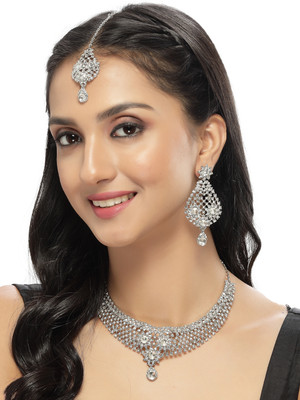 Sukkhi Alloy Rhodium Silver Jewellery Set(Pack of 1)