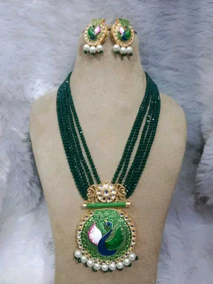 ARADHEMA Alloy Gold-plated Green Jewellery Set(Pack of 1)