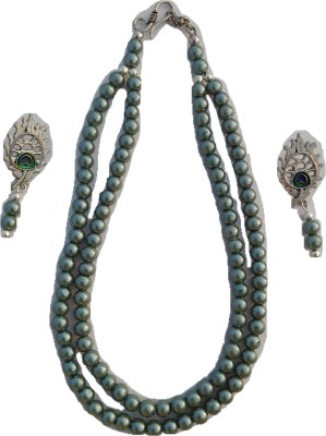 Naman Unique Jewellery Oxidised Silver, Plastic Green, Silver Jewellery Set(Pack of 3)