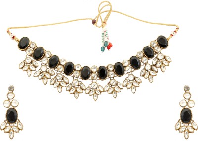 White pearl Alloy Gold-plated Black Jewellery Set(Pack of 1)