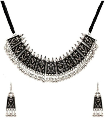 COSMO DUST JEWELLERY WITH DEVICE Oxidised Silver Silver Black Jewellery Set(Pack of 1)