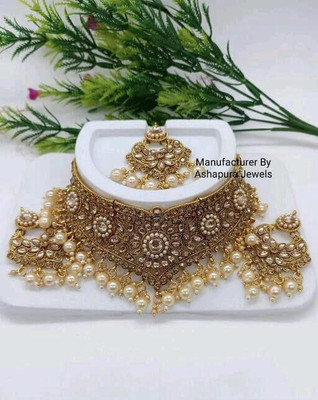 SHIV SHAKTI JEWELLERS Alloy Gold-plated Gold Jewellery Set(Pack of 1)